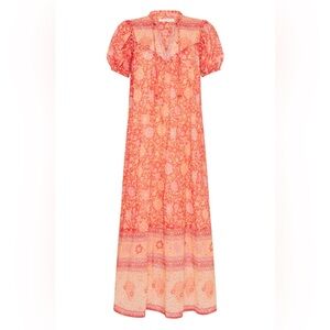 Spell and the Gypsy Collective Love Story Boho Red Coral Short Sleeve Dress